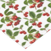 Nappe Cerises botaniques vintages Imprimer en blanc (Angle)