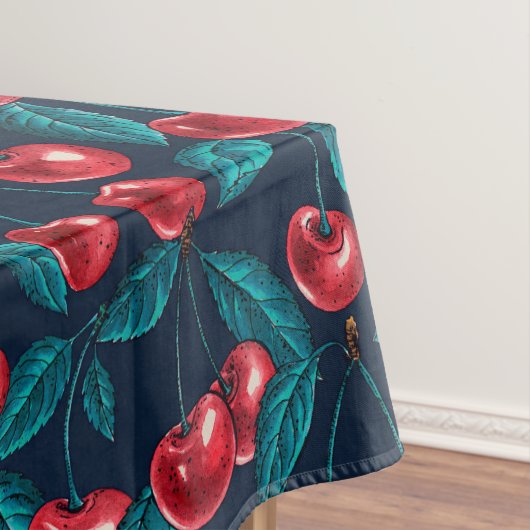Nappe Cerises rouges sur bleu foncé (In Situ)