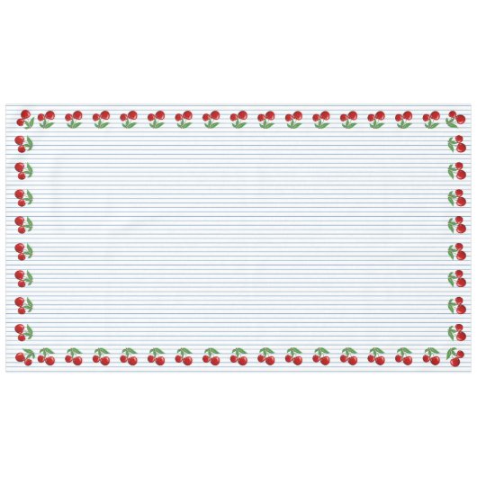 Nappe Cerises rouges sur Bleu Motif graphique (Devant (Horizontal))