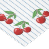 Nappe Cerises rouges sur Bleu Motif graphique (Angle)