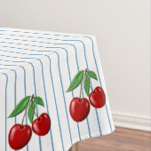 Nappe Cerises rouges sur Bleu Motif graphique (In Situ)