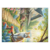 Nappe Chalet de printemps/jardin & chat (Devant (Horizontal))