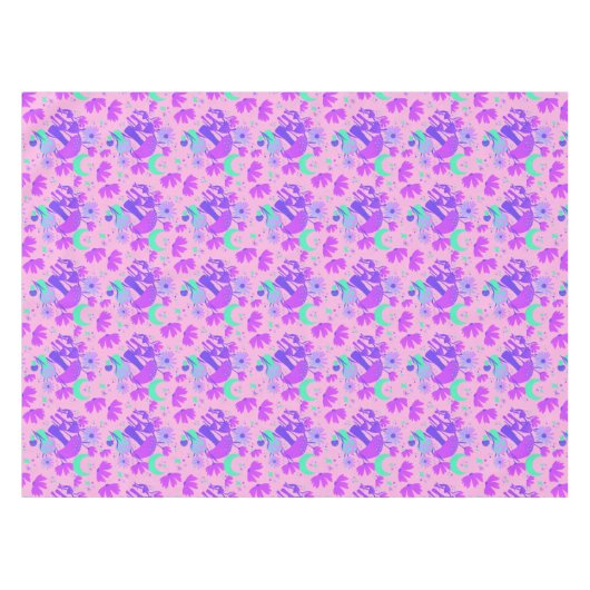 Nappe Champignons et fleurs - lavande rose & violet (Devant (Horizontal))