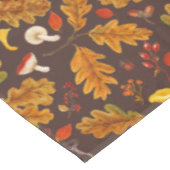 Nappe Champignons forestiers et flore d'automne sur brun (Angle)