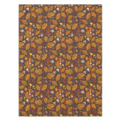 Nappe Champignons forestiers et flore d'automne sur brun (Devant)