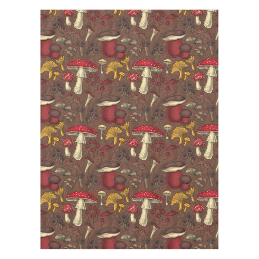 Nappe Champignons sauvages sur brun (Devant)