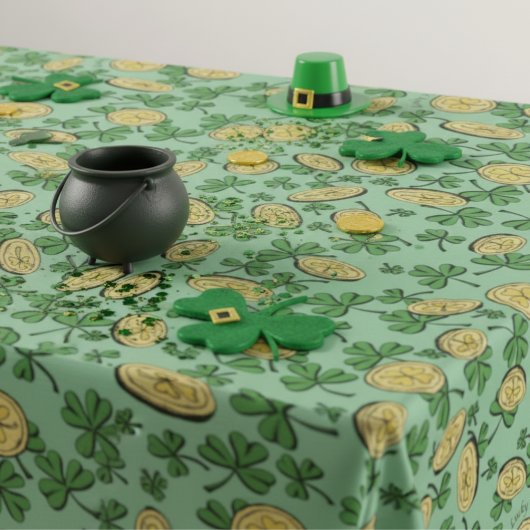 Nappe Chanceux Pièces et Vert Jour de la Saint Patrick S