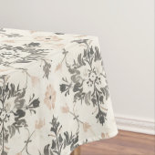 Nappe Charcoal & Blush French Damask Tablecloth (In Situ)