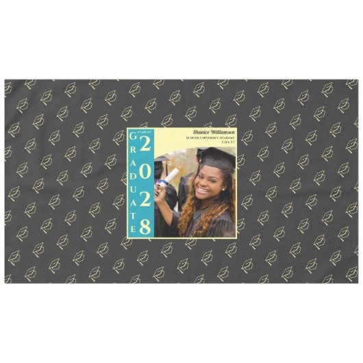 Nappe Charcoal Modern Graduation Photo Cap Pattern (Devant (Horizontal))