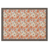Nappe Charme automne terre cuite fleurs blanches brune (Devant (Horizontal))