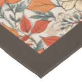 Nappe Charme automne terre cuite fleurs blanches brune (Angle)