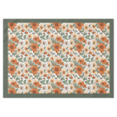 Nappe Charme automne terre cuite fleurs blanches sauge (Devant (Horizontal))