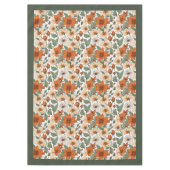 Nappe Charme automne terre cuite fleurs blanches sauge (Devant)