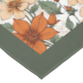 Nappe Charme automne terre cuite fleurs blanches sauge (Angle)