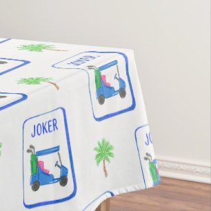 Nappe Charriot de golf bleu Joker Mahjong Palmier tropic