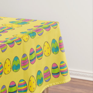 Nappe Chasse aux oeufs de Pâques peints OEufs colorés