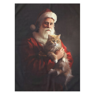 Nappe Chat angora turc Père Noël Fête de Noël