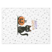Nappe Chat de Halloween heureux & citrouille (Devant (Horizontal))