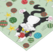 Nappe Chat de Noël noir blanc Tuxedo (Angle)
