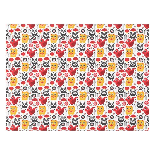 Nappe Chat, dragon, et panda chanceux de la Chine (Devant (Horizontal))