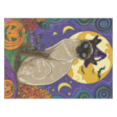 Nappe Chat éffrayant Siamese Halloween sorcière et Citro (Devant (Horizontal))