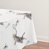 Nappe Chat Jouant Au Tennis (In Situ)