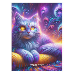 Nappe Chat mignon bleu violet Imaginaire