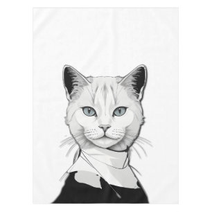 Nappe Chat mystique noir et blanc de Salem