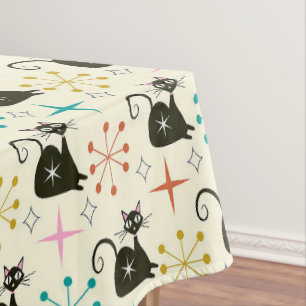 Nappe Chat noir atomique du milieu du siècle avec explos