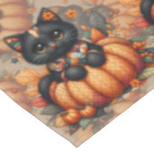 Nappe Chat noir sur Citrouille avec Motif de courtepoint (Angle)