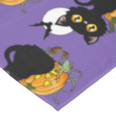 Nappe Chat noir violet Citrouille d'Halloween (Angle)