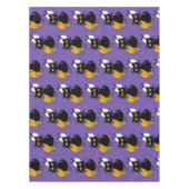 Nappe Chat noir violet Citrouille d'Halloween (Devant)