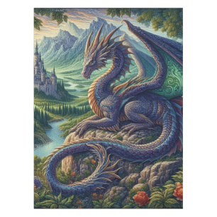 Nappe Château du Dragon médiéval coloré