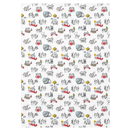 Nappe Chats amusants, lait et magie. (Devant)