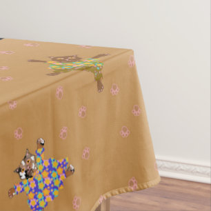 Nappe Chats bien habillés faisant des Empreintes de patt