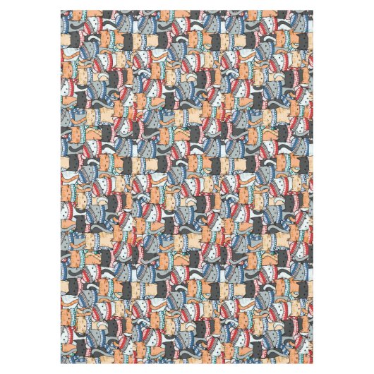 Nappe Chats en Écharpes d'hiver et Motif Casquette (Devant)