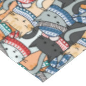 Nappe Chats en Écharpes d'hiver et Motif Casquette (Angle)