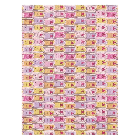 Nappe Chats mignons avec les coeurs affectueux (Devant)