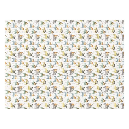 Nappe Chats sur une table (Devant (Horizontal))