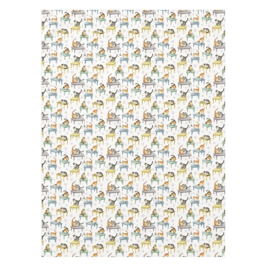 Nappe Chats sur une table (Devant)