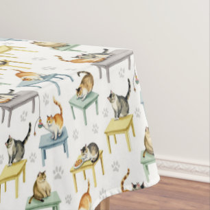 Nappe Chats sur une table