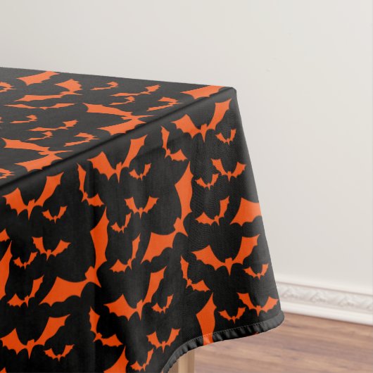 Nappe chauves-souris noires et oranges halloween motif (In Situ)