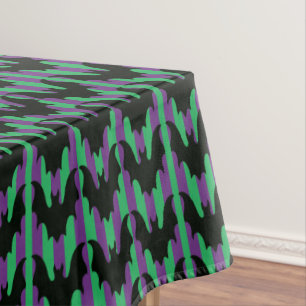 Nappe Chauves-souris noires sur rayures violettes et ver