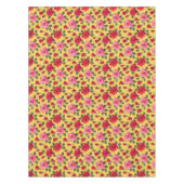Nappe Cheerful Pink And Red Roses On A Sunny Yellow  (Devant)