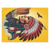 Nappe Chef amérindien sur paysage sauvage coucher de sol (Devant (Horizontal))