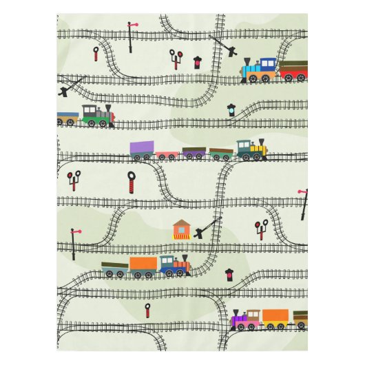 Nappe Chemins de fer pour enfants Trains et pistes (Devant)