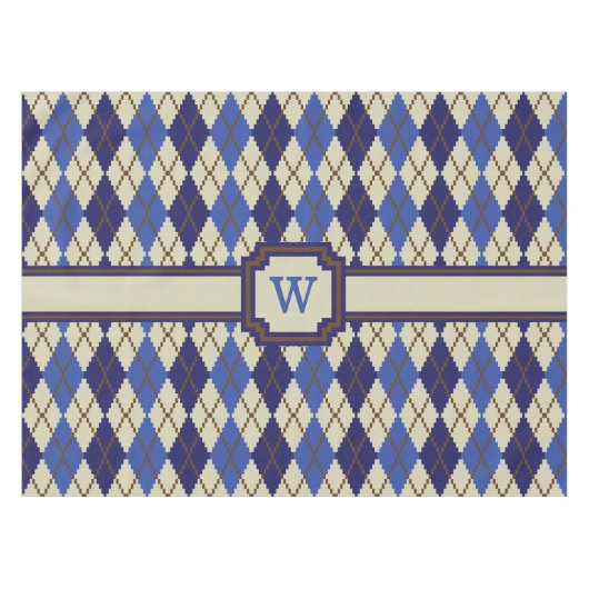 Nappe Chemise de table Argyle Scone Bleu (Devant (Horizontal))