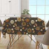 Nappe Chênes rustiques aquarelle bois cônes automne