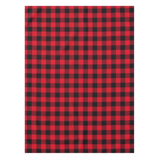 Nappe Chèque de bison rouge et noir (Devant)