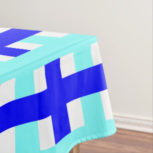 Nappe Chèques Carré Motif moderne bleu blanc